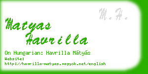 matyas havrilla business card